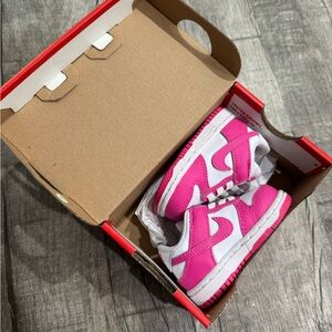 Nike Kids Pink and White Sneakers